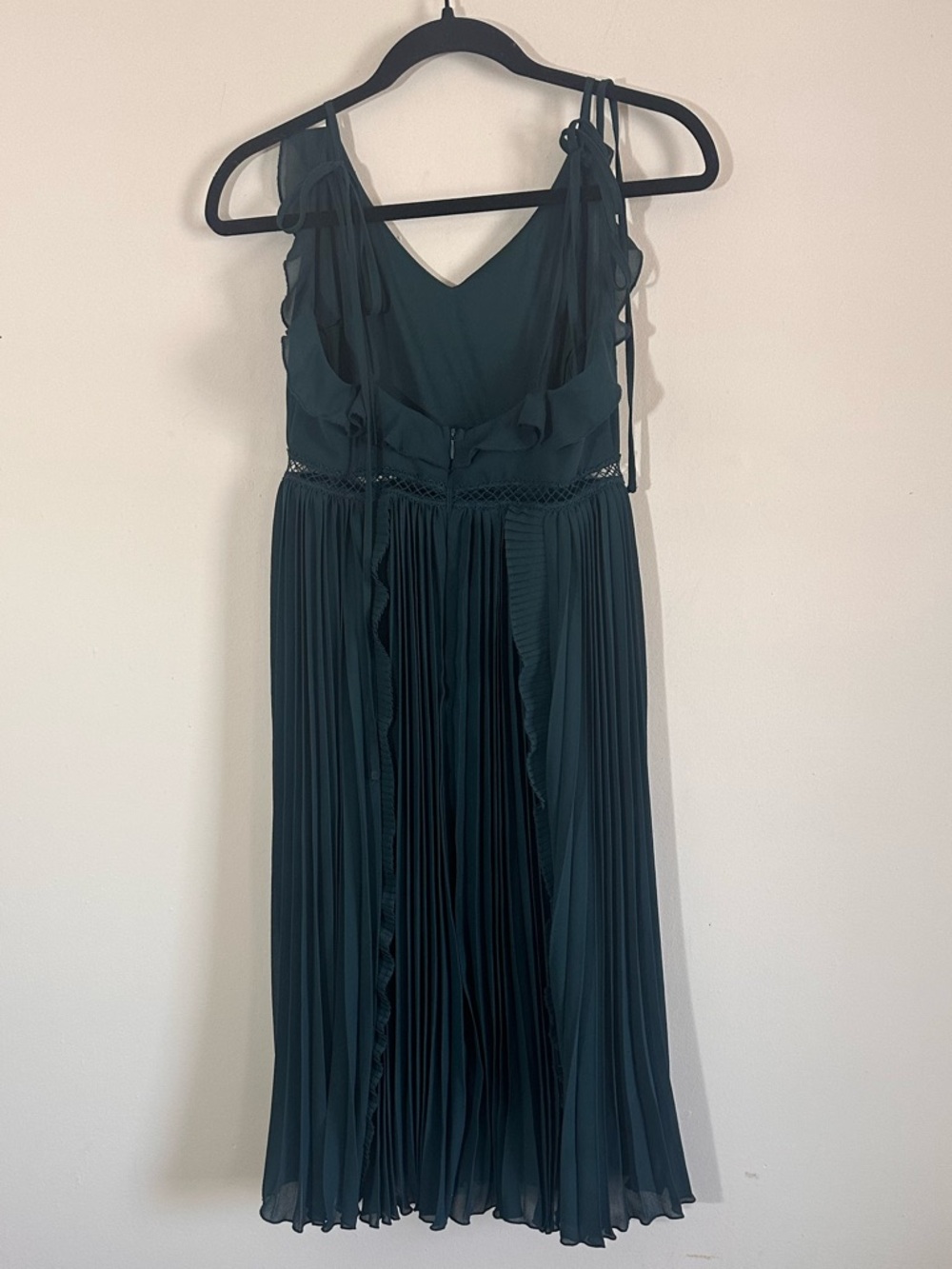 Lulus Never A Dull Moment Tie Strap Emerald Green Midi Dress Size small - Picture 12 of 16